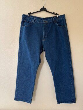Wrangler Jeans Mens 40x29 Blue Relaxed Straight Leg Denim